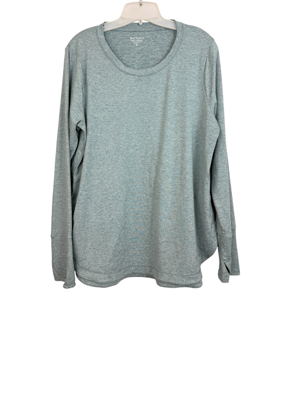 Athleta Uptempo Long Sleeve Top Women’s Sz XL Heather Green Thumb holes Soft